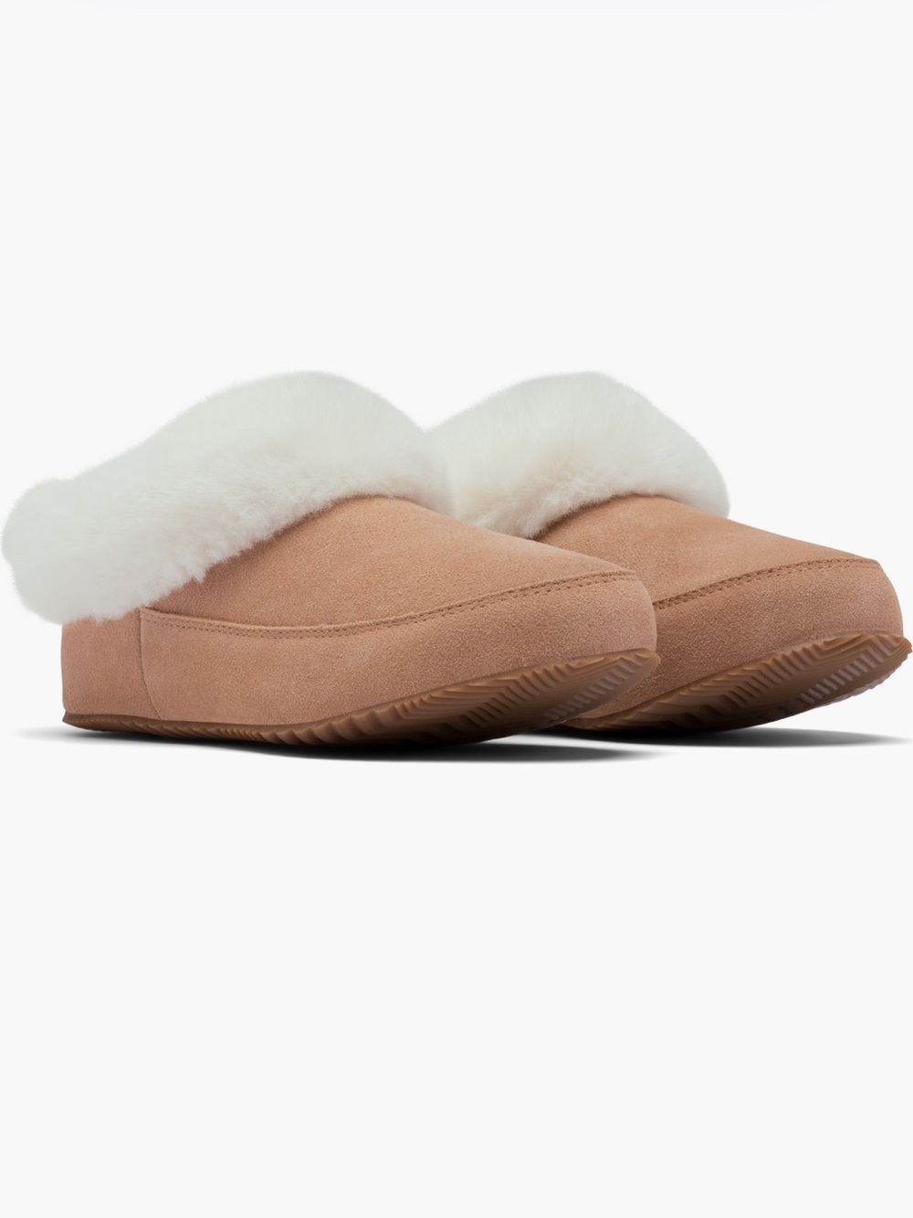 SOREL Go Coffee Run Faux Fur Slipper slippers suede leather natural sz 11 NWT